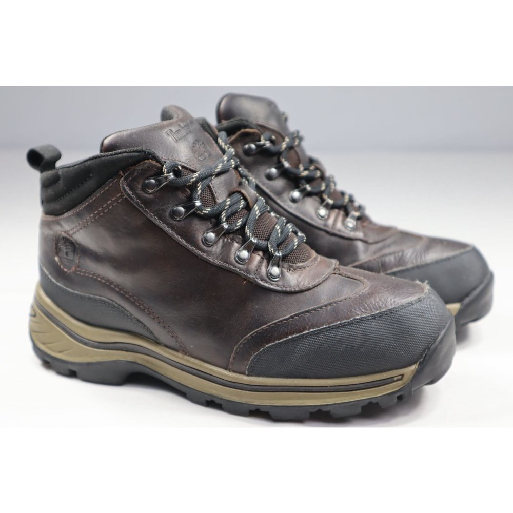 Timberland Backroad Brown Leather Hiking Boots Size 4 Youth Boys 22913